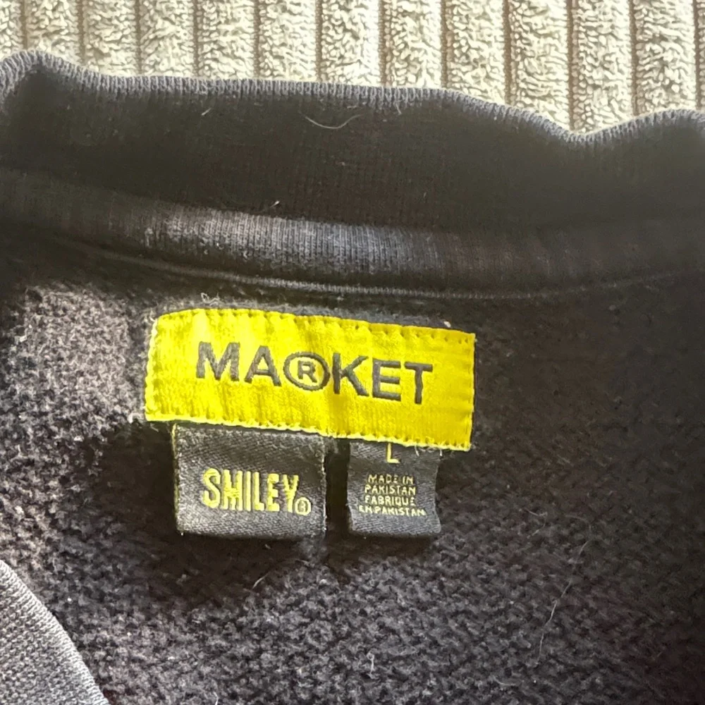 Black Crewneck with Yellow Smiley and Red Chinatown Market x Smiley Collab - Picture 2 of 3